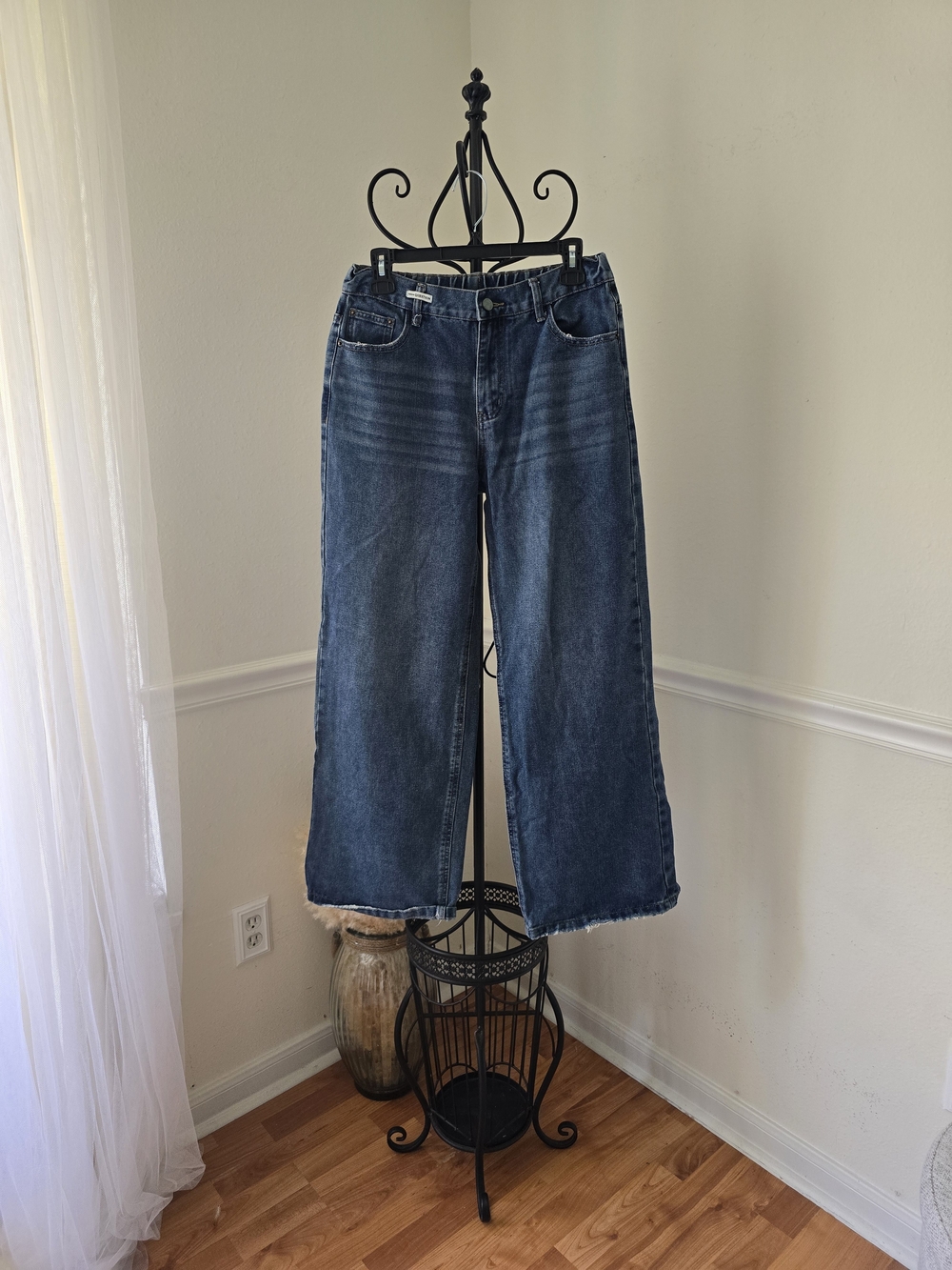 Wide Leg Dark Blue Women's Jeans